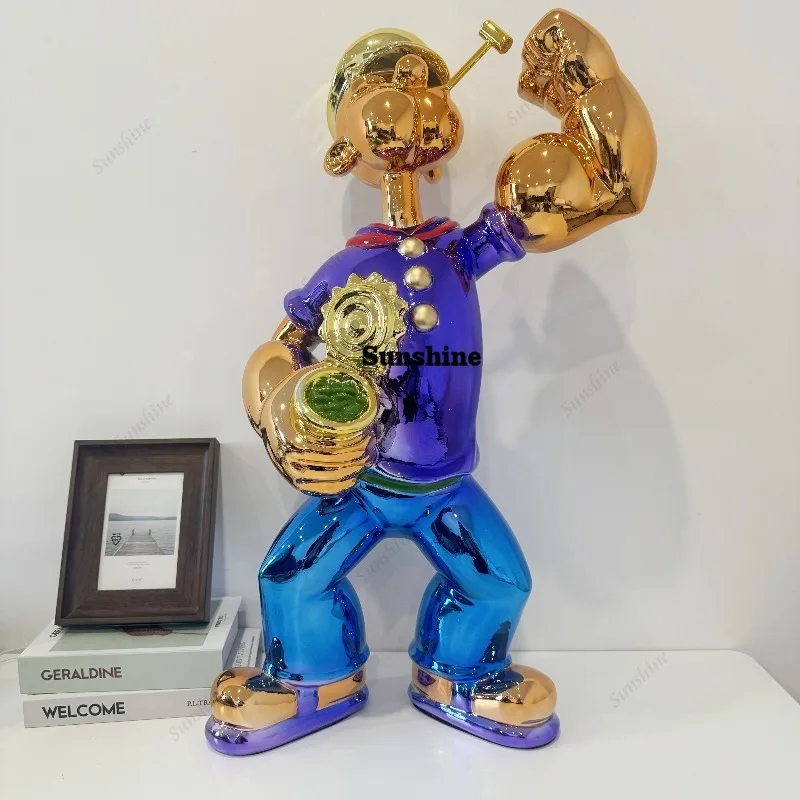 Home Decor Modern Organic - Electroplated Popeye Figurine Modern Home Decor