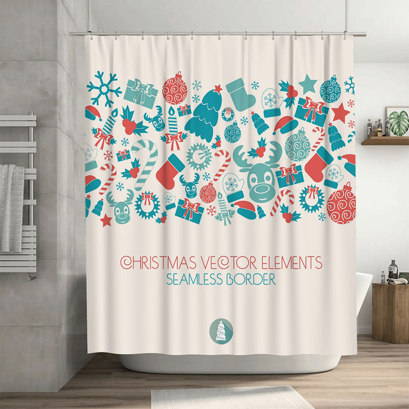 Home Xmas Decor Ideas - TU Christmas Shower Curtain Festive Holiday
