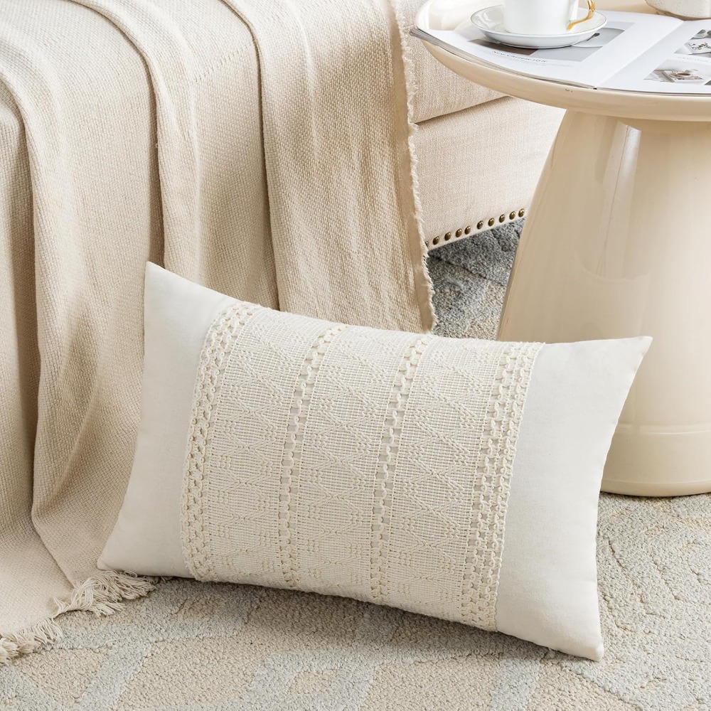 Boho Cream Lumbar Pillow Cover - огляд і ціна Home Decor Modern Organic