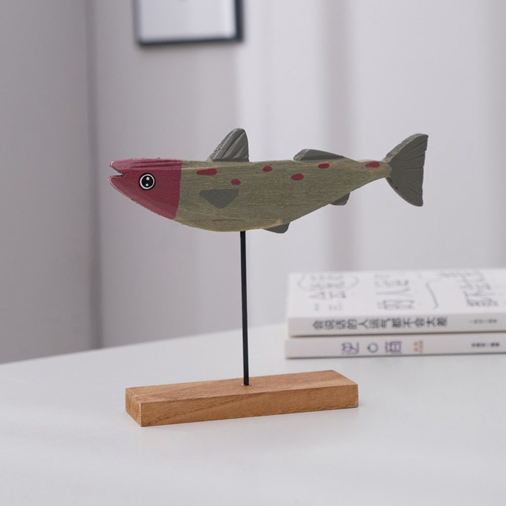 Colorful Wooden Fish Statue No - огляд і ціна Home Decor Modern Organic