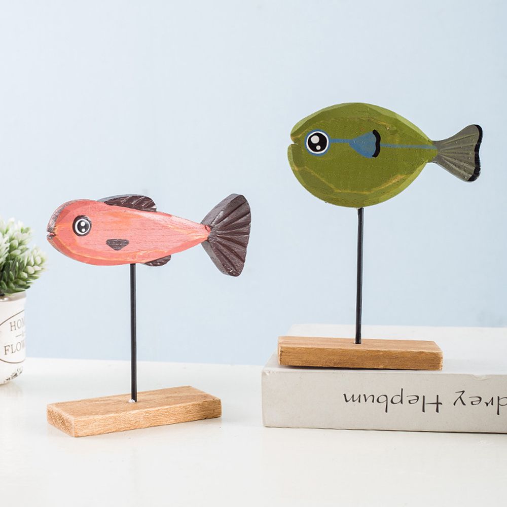 Colorful Wooden Fish Statue No - огляд і ціна Home Decor Modern Organic