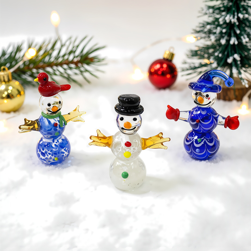 Mini Glass Snowman Figurine Cu - огляд і ціна Home Xmas Decor Ideas