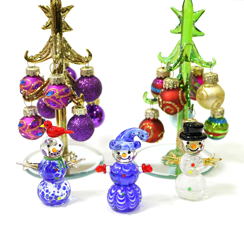 Mini Glass Snowman Figurine Cu - огляд і ціна Home Xmas Decor Ideas
