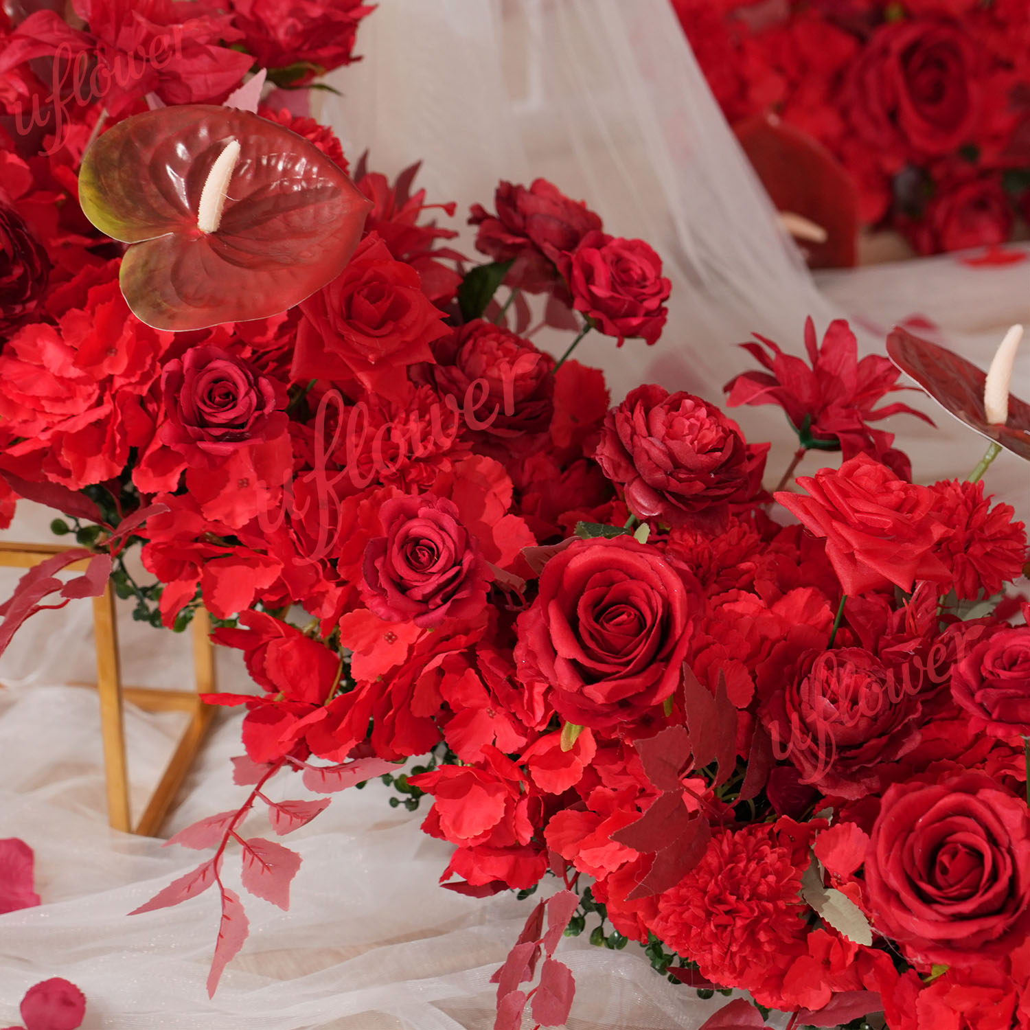 Uflower Red Flower Row Wedding - огляд і ціна Home Decor Event