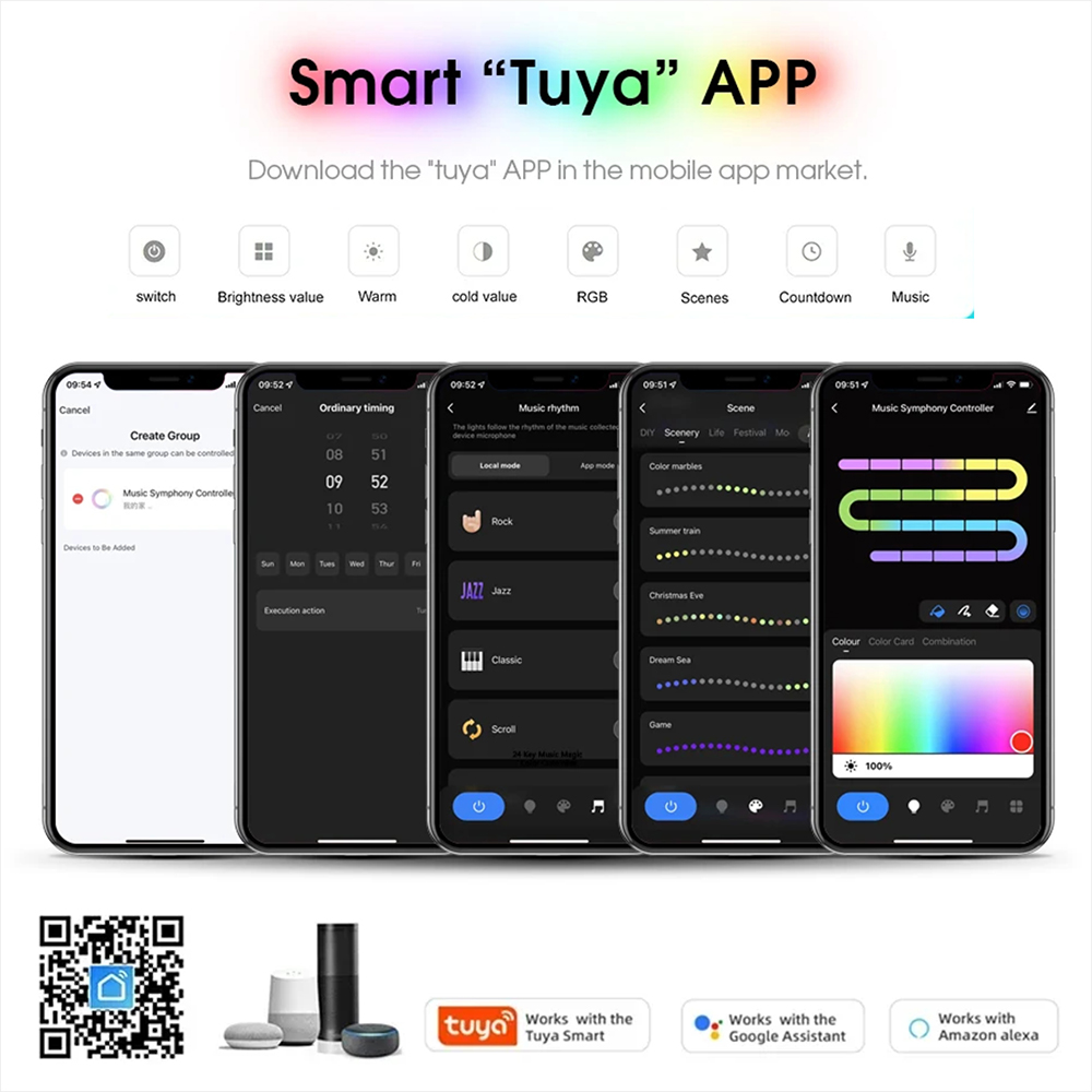 Tuya WiFi WS2811 RGBIC COB LED - огляд і ціна Home Decor Free App