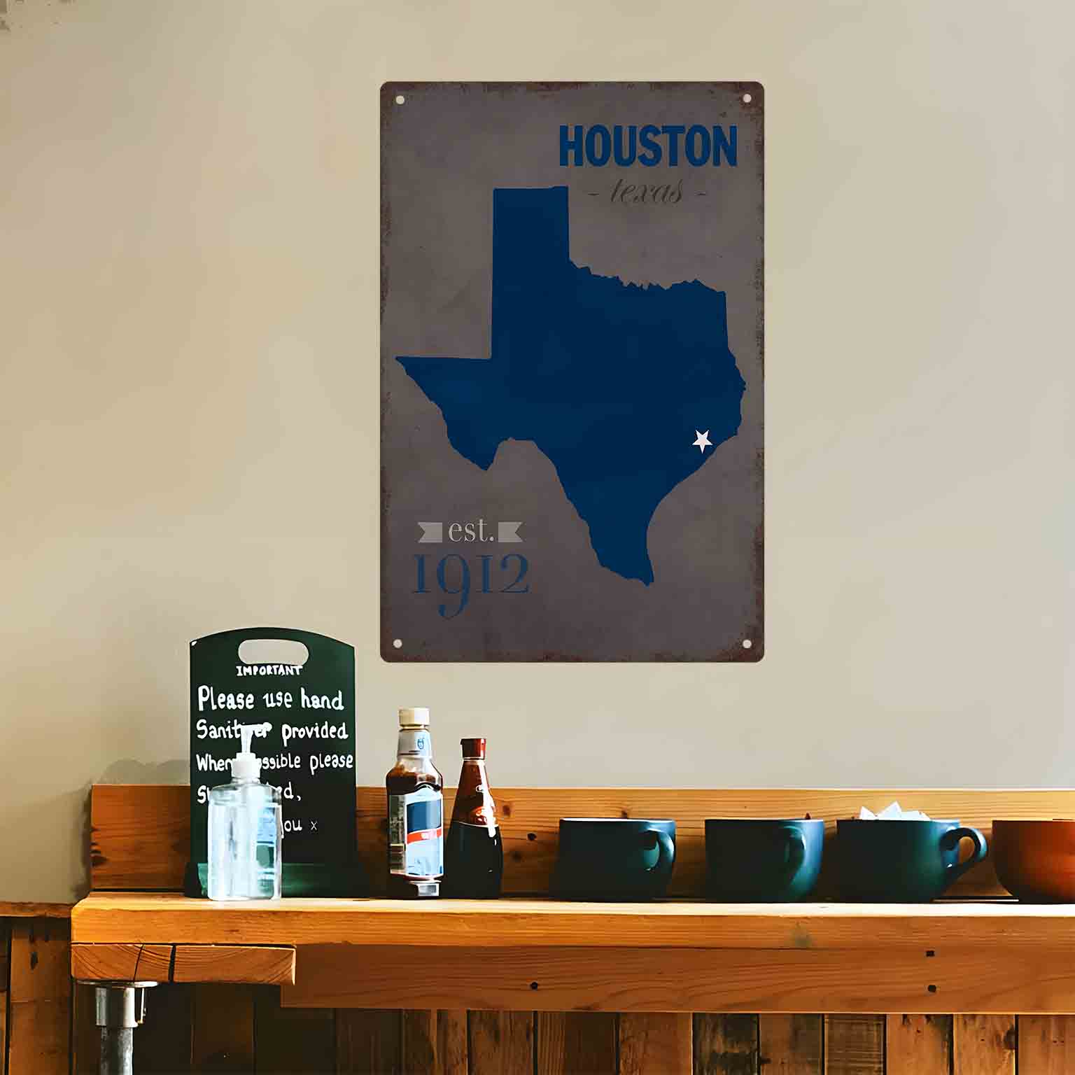 2D FLAT 1pc Houston Texas Blue - огляд і ціна Home Decor Houston