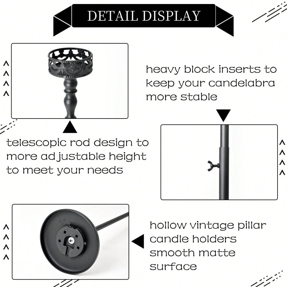 Adjustable Metal Taper Candle  - огляд і ціна Home Decor Event