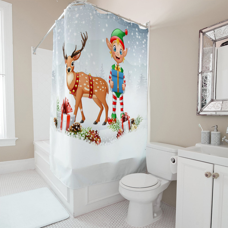 TU Christmas Deer Shower Curta - огляд і ціна Home Xmas Decor Ideas