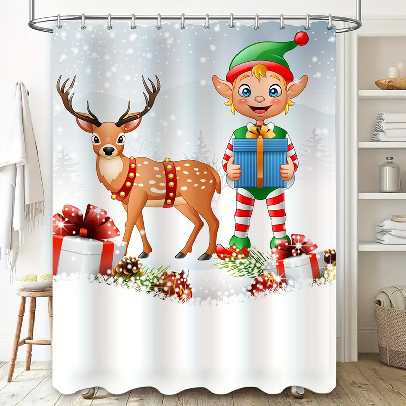 TU Christmas Deer Shower Curta - огляд і ціна Home Xmas Decor Ideas