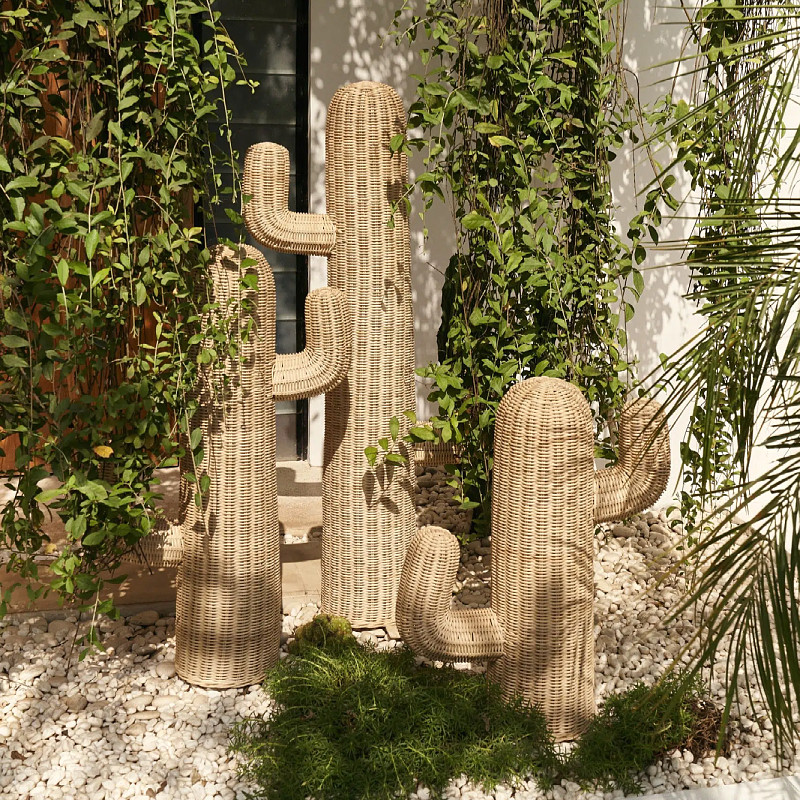Handmade Rattan Floor Cactus S - огляд і ціна Home Decor Modern Organic