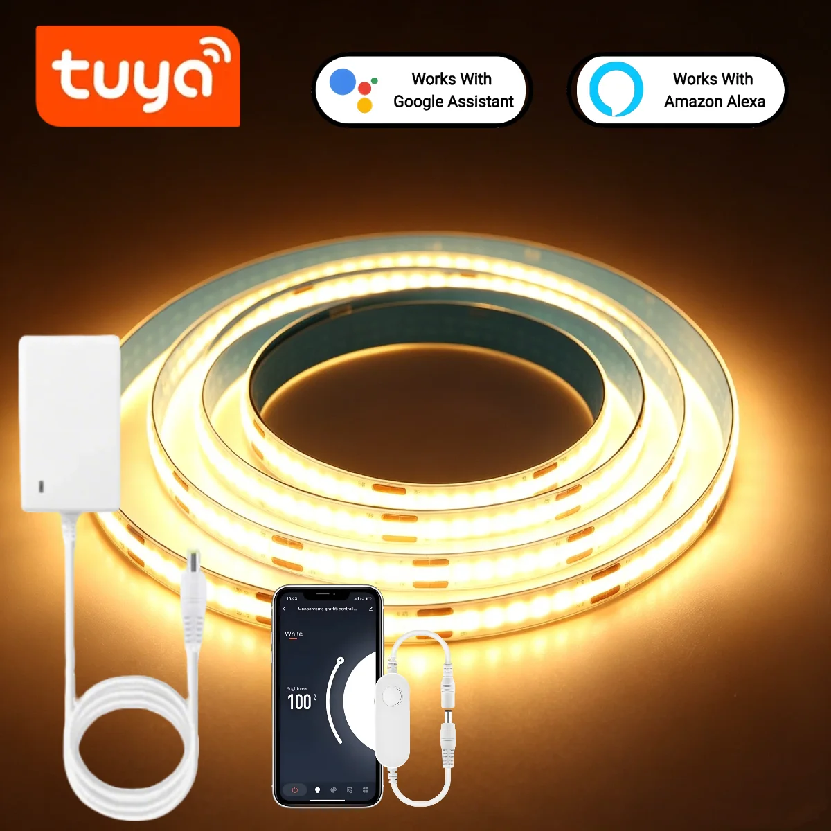 Tuya Smart COB LED Strip Light - огляд і ціна Home Decor Free App