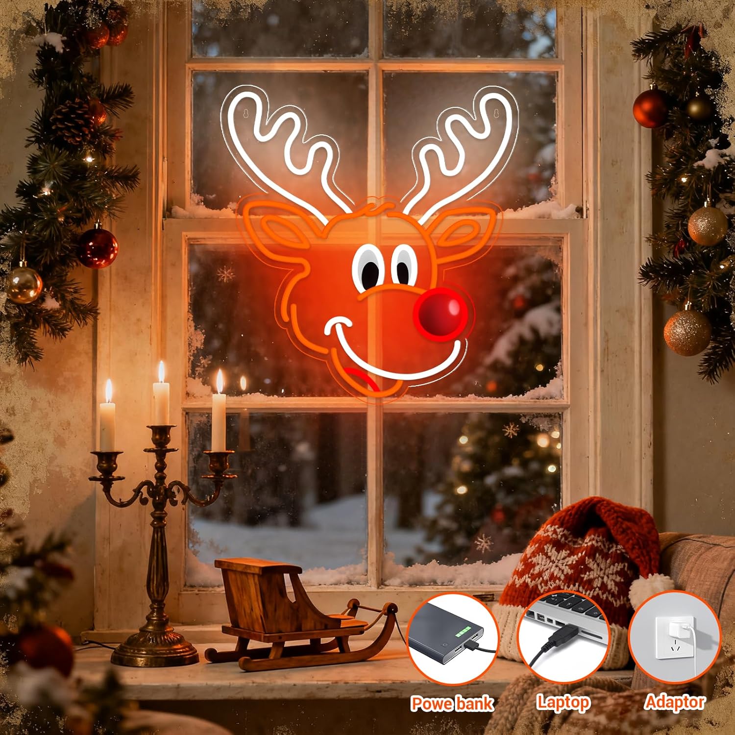 Cute Christmas Reindeer Neon S - огляд і ціна Home Xmas Decor Ideas