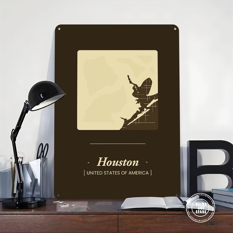 Houston City Map Tinplate Post - огляд і ціна Home Decor Houston