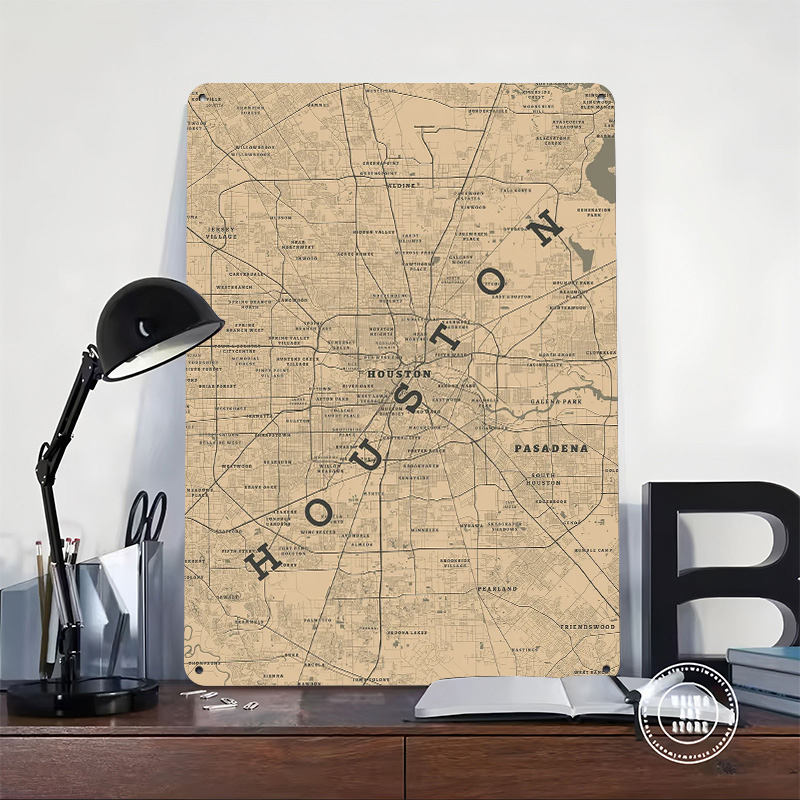 Houston Texas Metal Poster Cus - огляд і ціна Home Decor Houston