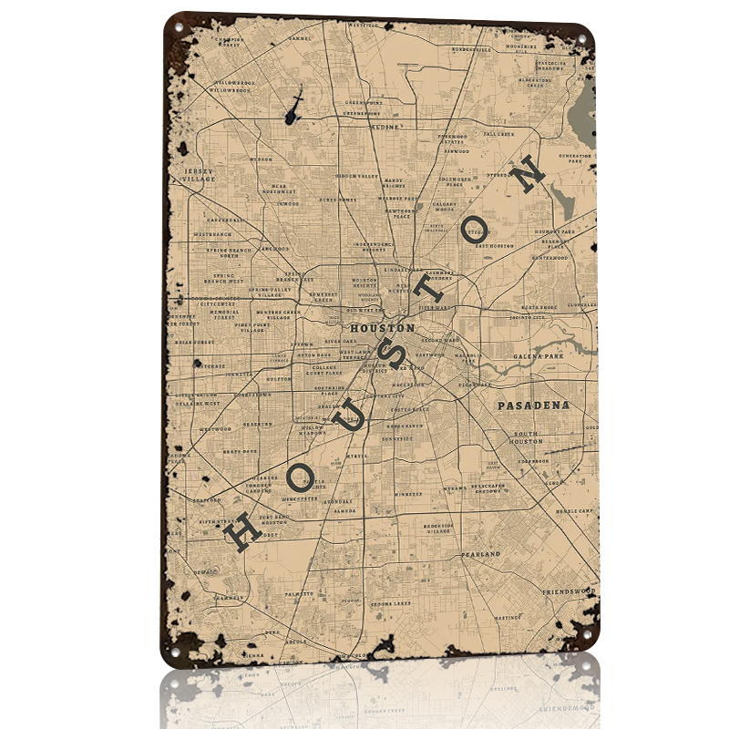 Houston Texas Metal Poster Cus - огляд і ціна Home Decor Houston