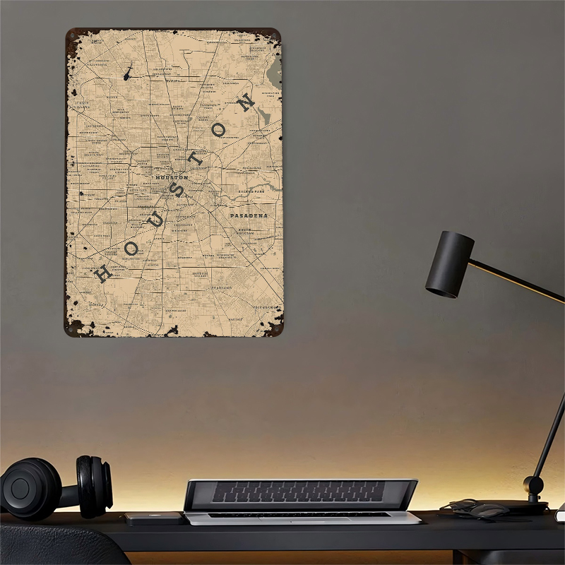 Houston Texas Metal Poster Cus - огляд і ціна Home Decor Houston